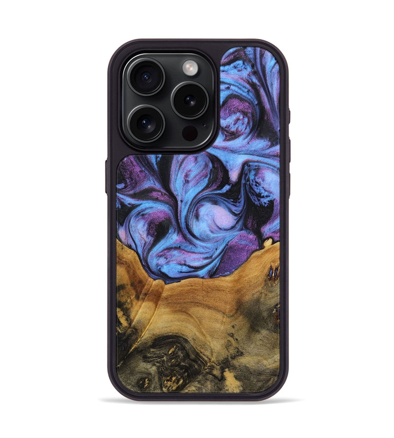 iPhone 15 Pro Wood+Resin Phone Case - Willie (Purple, 719527)