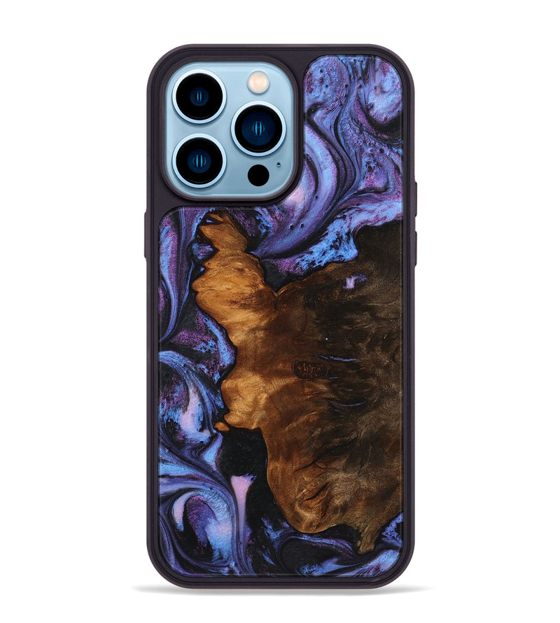 iPhone 14 Pro Max Wood+Resin Phone Case - Fernanda (Purple, 719528)