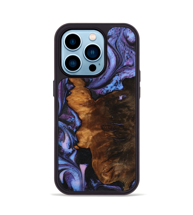 iPhone 14 Pro Wood+Resin Phone Case - Fernanda (Purple, 719528)