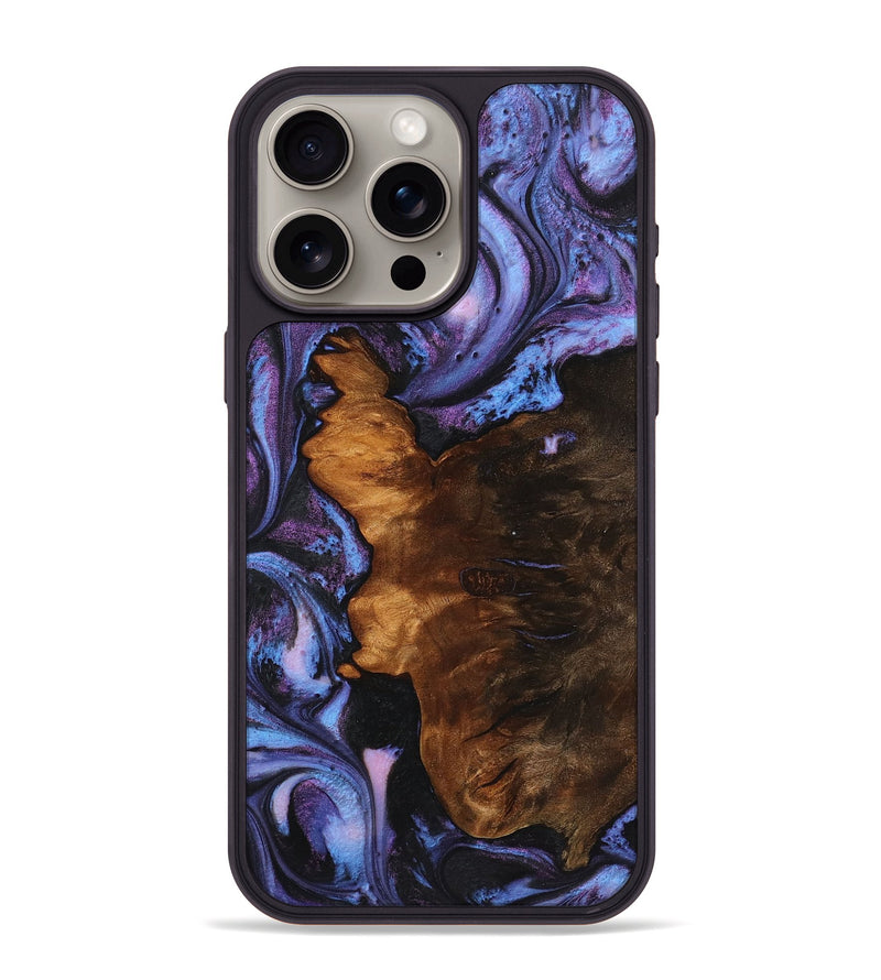 iPhone 15 Pro Max Wood+Resin Phone Case - Fernanda (Purple, 719528)