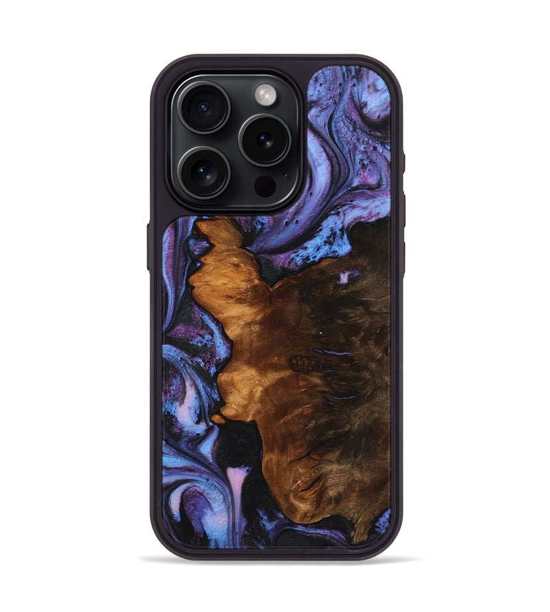 iPhone 15 Pro Wood+Resin Phone Case - Fernanda (Purple, 719528)