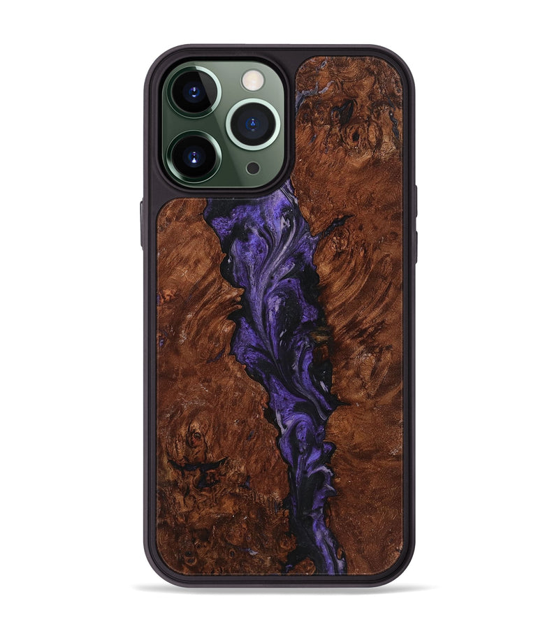 iPhone 13 Pro Max Wood+Resin Phone Case - Anita (Purple, 719529)