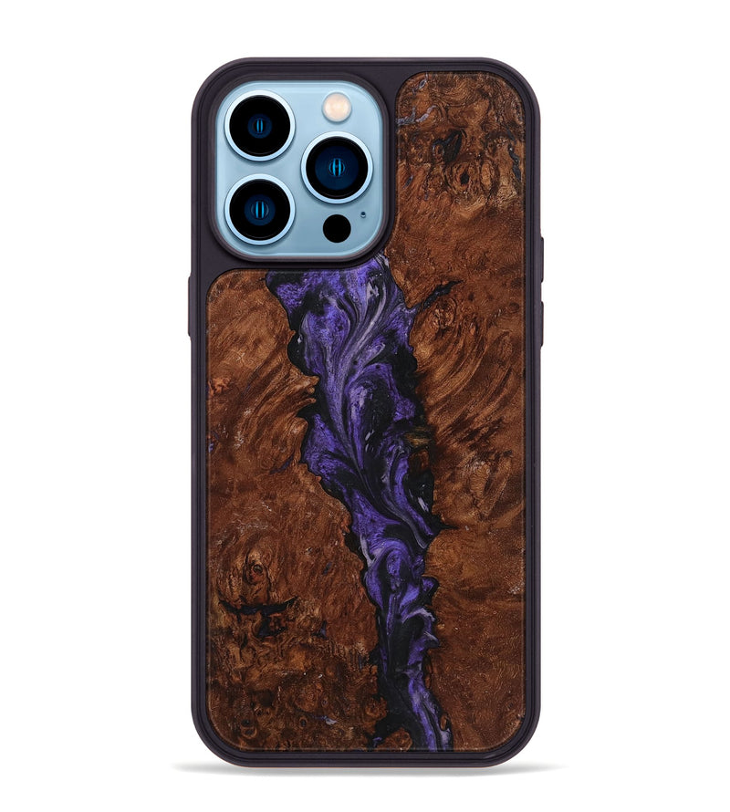 iPhone 14 Pro Max Wood+Resin Phone Case - Anita (Purple, 719529)