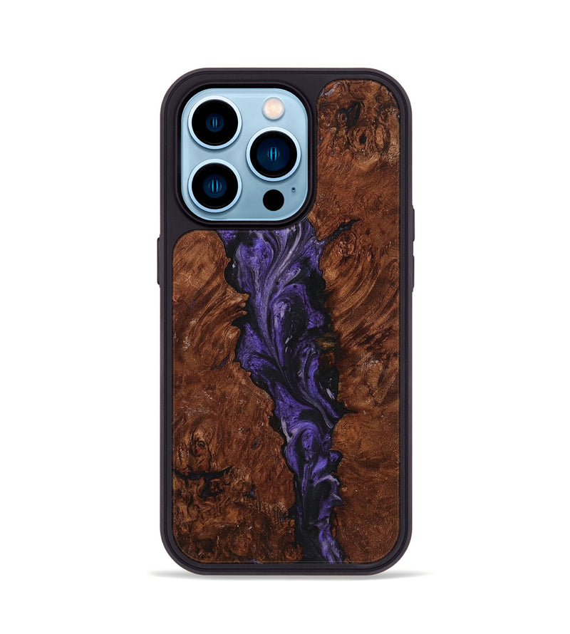 iPhone 14 Pro Wood+Resin Phone Case - Anita (Purple, 719529)