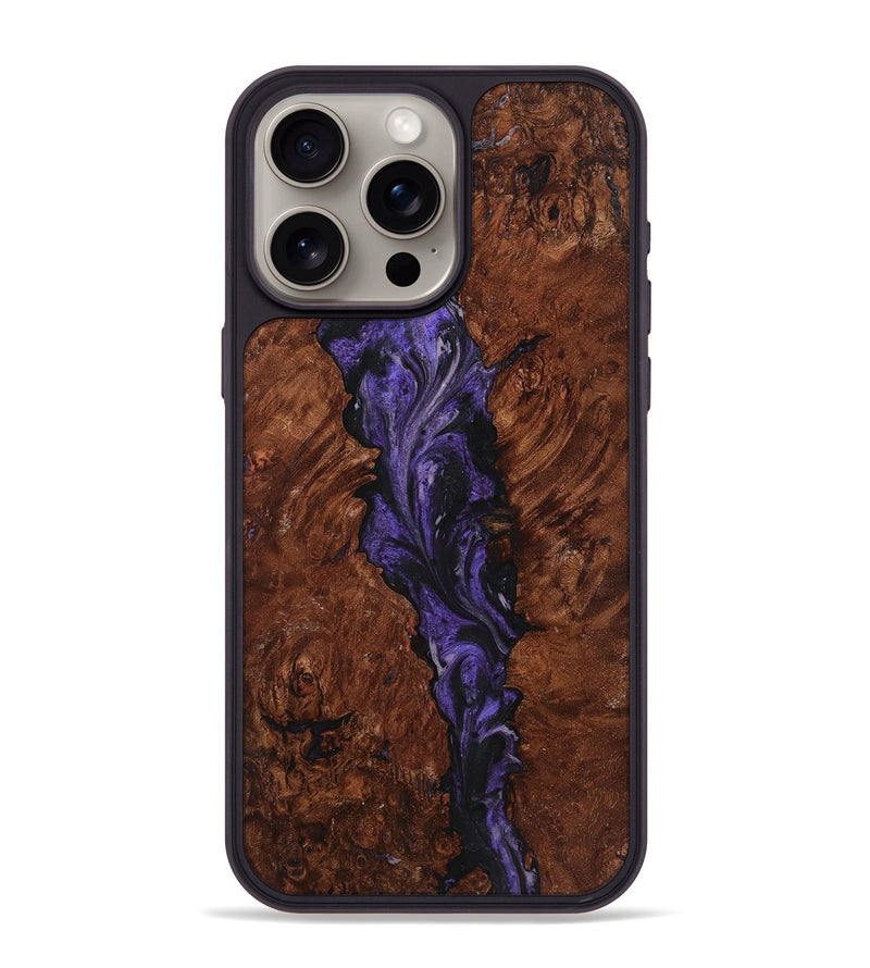 iPhone 15 Pro Max Wood+Resin Phone Case - Anita (Purple, 719529)