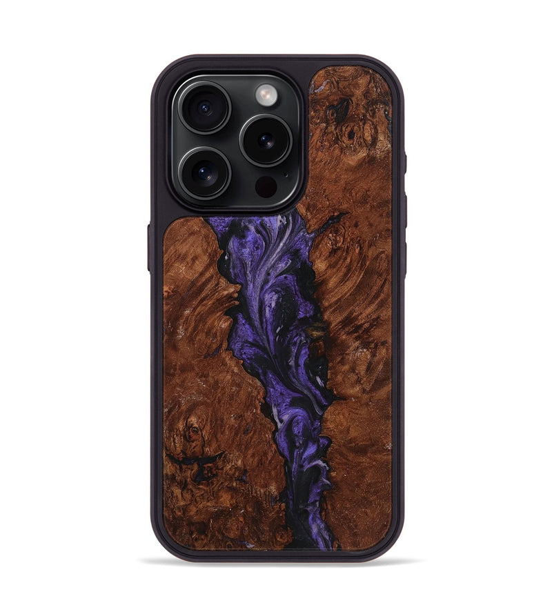 iPhone 15 Pro Wood+Resin Phone Case - Anita (Purple, 719529)