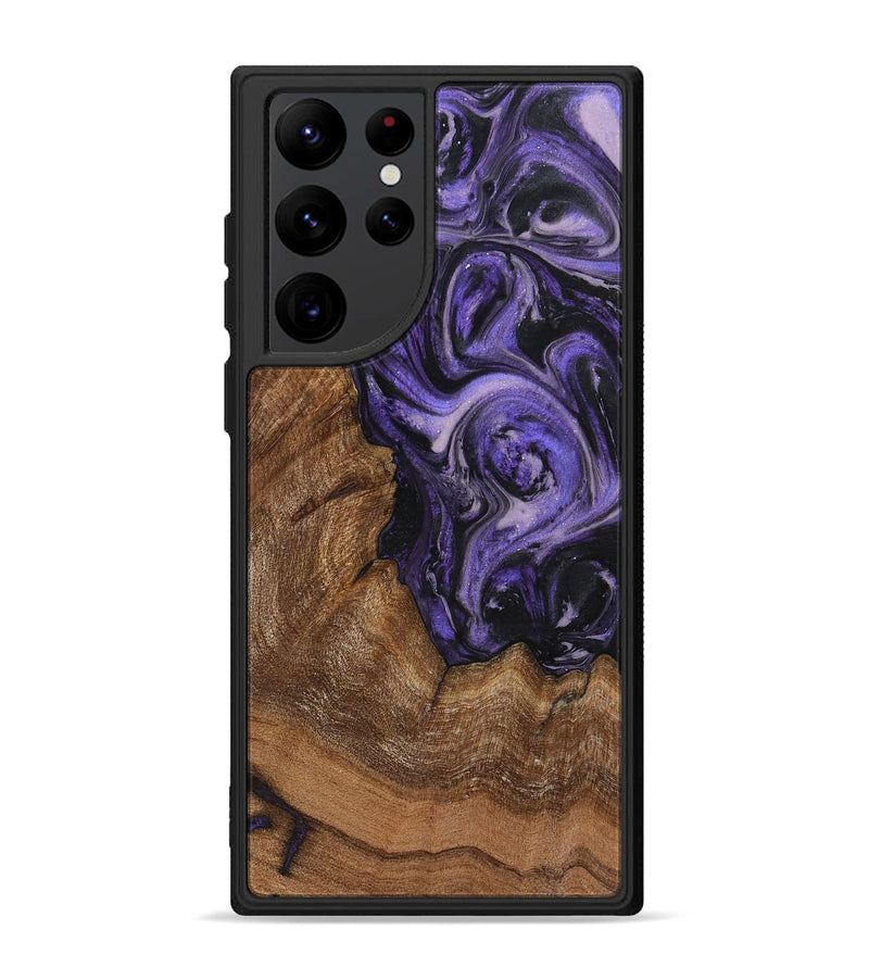 Galaxy S22 Ultra Wood+Resin Phone Case - Demi (Purple, 719530)