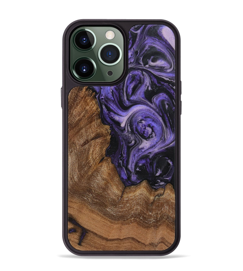 iPhone 13 Pro Max Wood+Resin Phone Case - Demi (Purple, 719530)