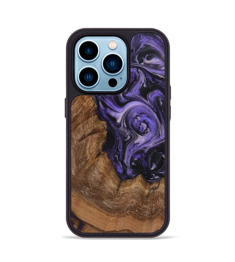 iPhone 14 Pro Wood+Resin Phone Case - Demi (Purple, 719530)