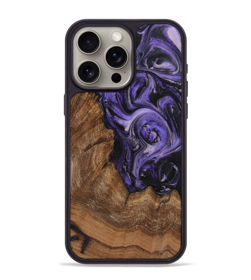 iPhone 15 Pro Max Wood+Resin Phone Case - Demi (Purple, 719530)