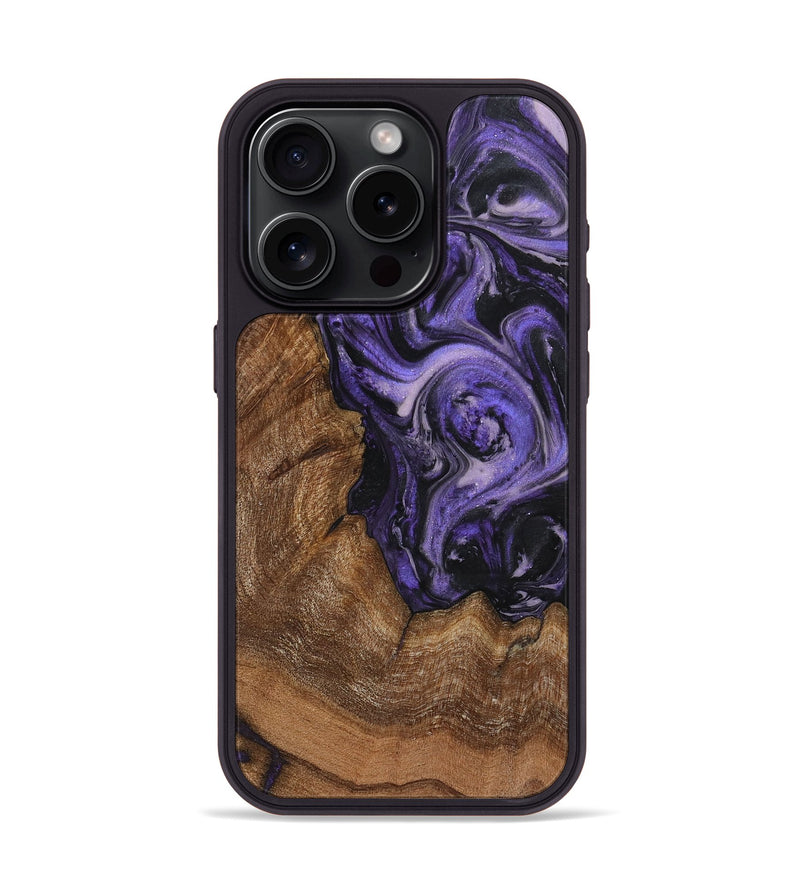 iPhone 15 Pro Wood+Resin Phone Case - Demi (Purple, 719530)