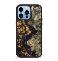 iPhone 14 Pro Max Wood+Resin Phone Case - Andrew (Purple, 719531)