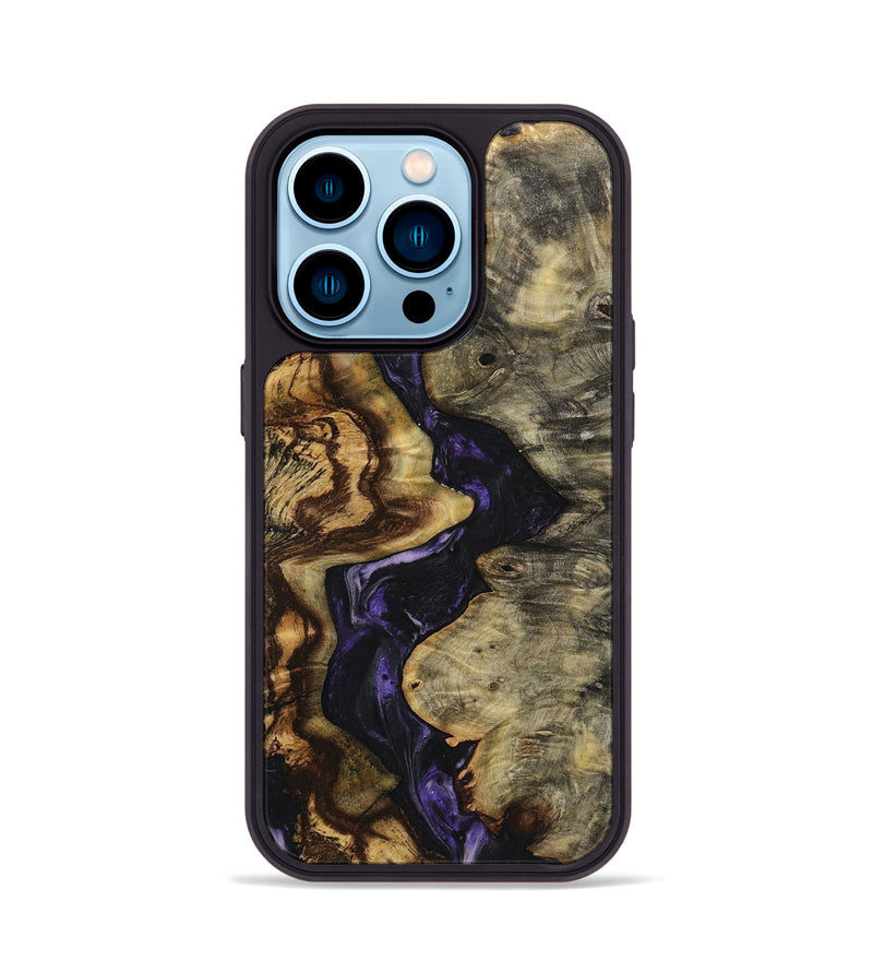 iPhone 14 Pro Wood+Resin Phone Case - Andrew (Purple, 719531)