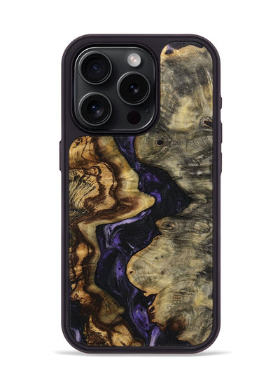 iPhone 15 Pro Wood+Resin Phone Case - Andrew (Purple, 719531)