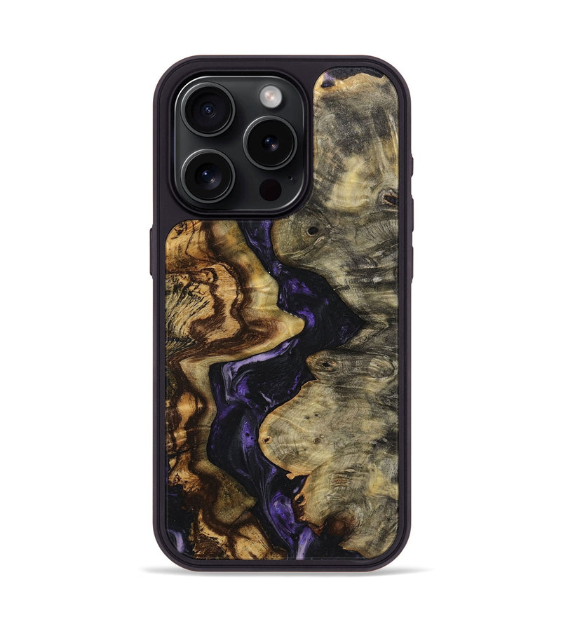 iPhone 15 Pro Wood+Resin Phone Case - Andrew (Purple, 719531)