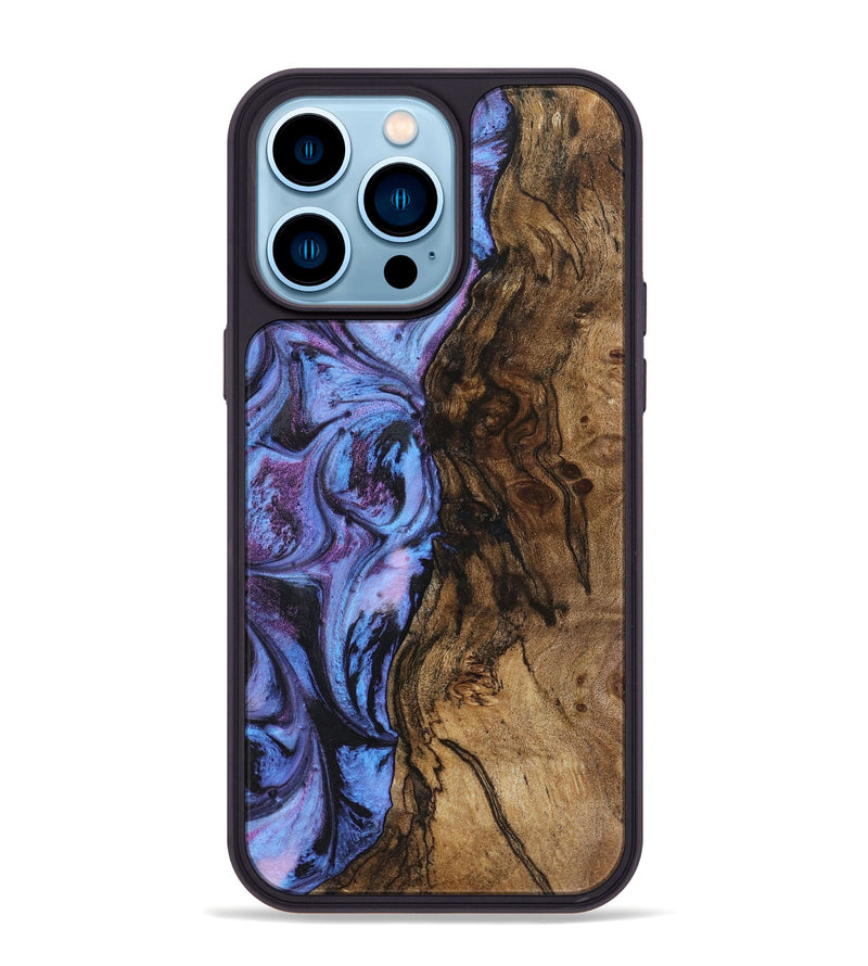 iPhone 14 Pro Max Wood+Resin Phone Case - Arturo (Purple, 719532)