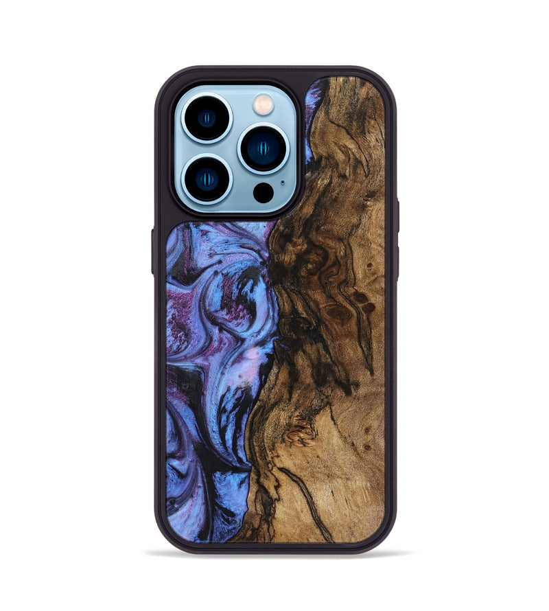 iPhone 14 Pro Wood+Resin Phone Case - Arturo (Purple, 719532)