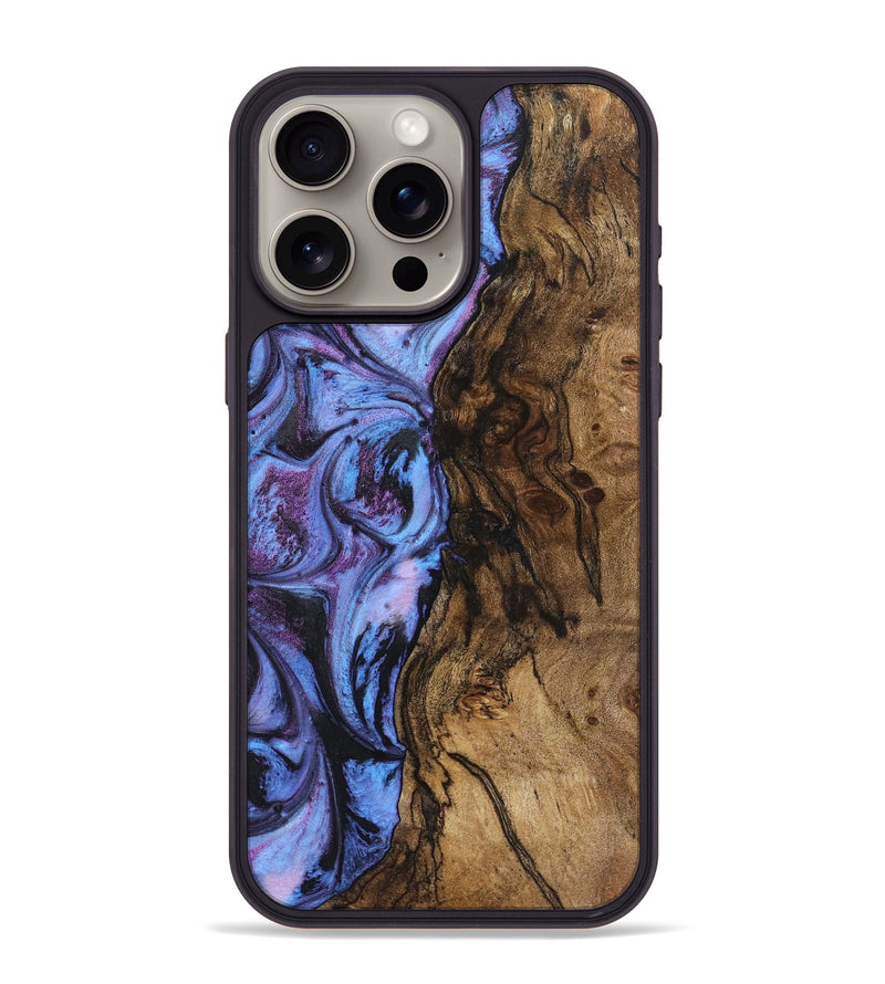 iPhone 15 Pro Max Wood+Resin Phone Case - Arturo (Purple, 719532)