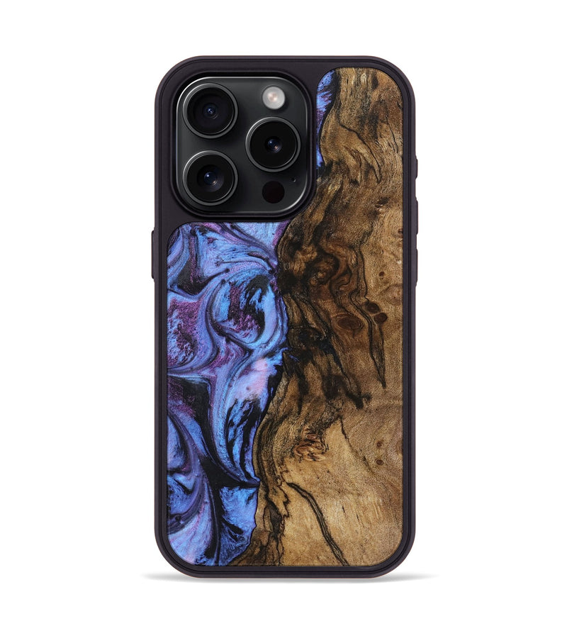 iPhone 15 Pro Wood+Resin Phone Case - Arturo (Purple, 719532)