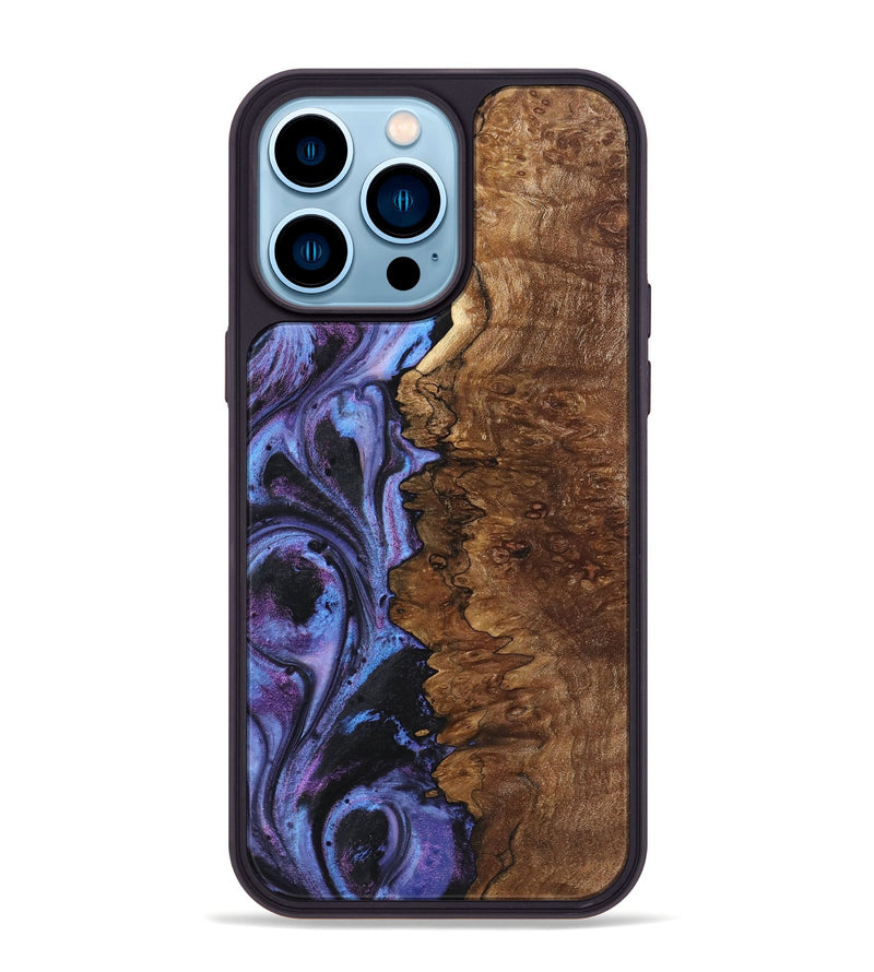 iPhone 14 Pro Max Wood+Resin Phone Case - Irvin (Purple, 719533)