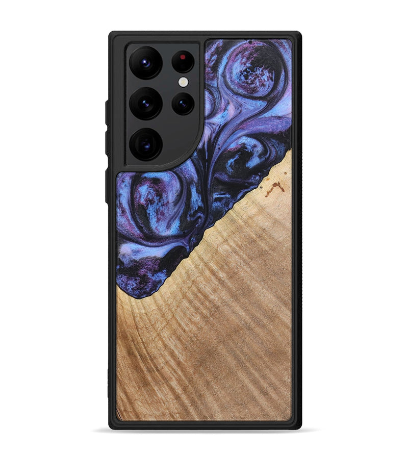 Galaxy S22 Ultra Wood+Resin Phone Case - Michael (Purple, 719534)