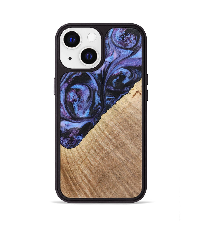 iPhone 13 Wood+Resin Phone Case - Michael (Purple, 719534)