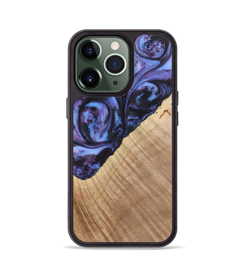 iPhone 13 Pro Wood+Resin Phone Case - Michael (Purple, 719534)