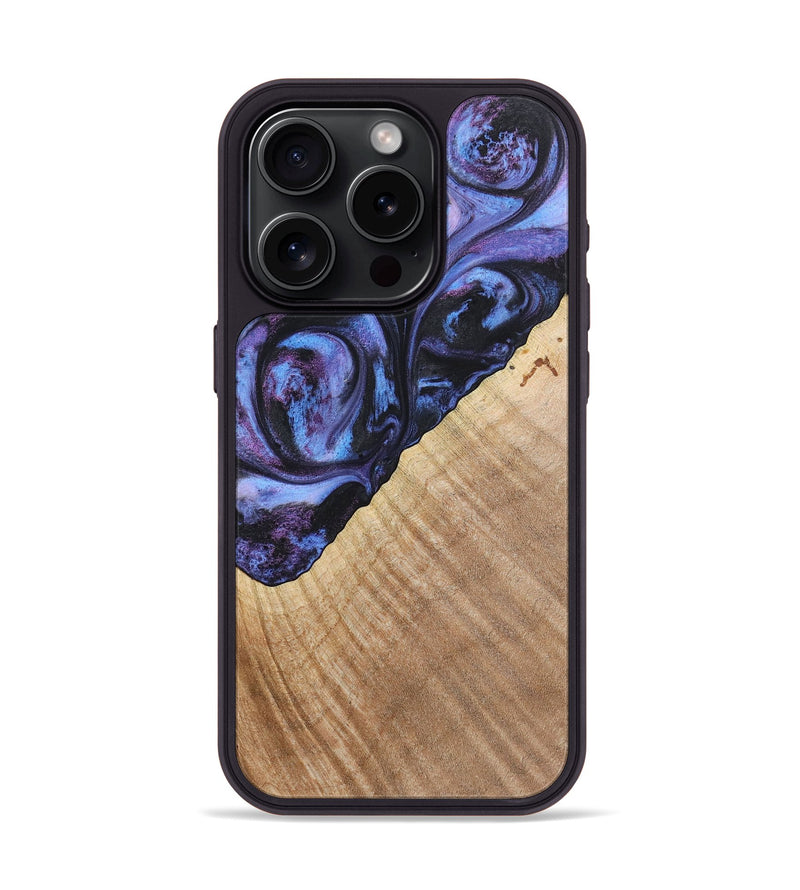 iPhone 15 Pro Wood+Resin Phone Case - Michael (Purple, 719534)