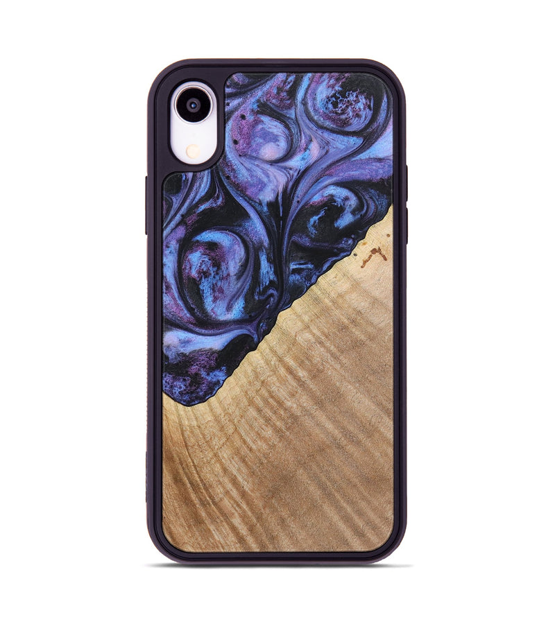 iPhone Xr Wood+Resin Phone Case - Michael (Purple, 719534)