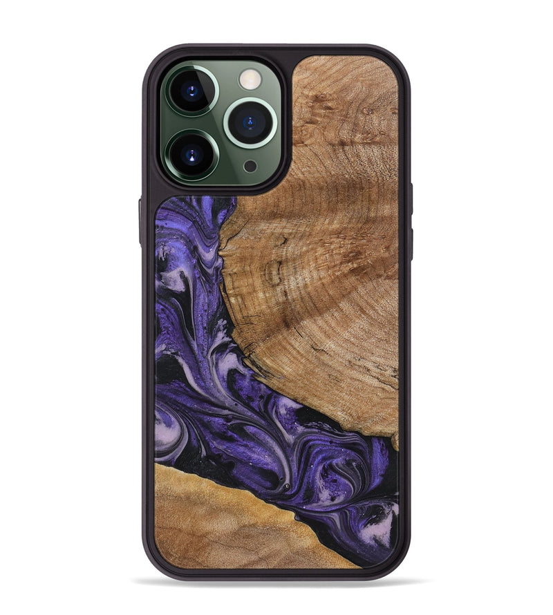 iPhone 13 Pro Max Wood+Resin Phone Case - Terrence (Purple, 719536)