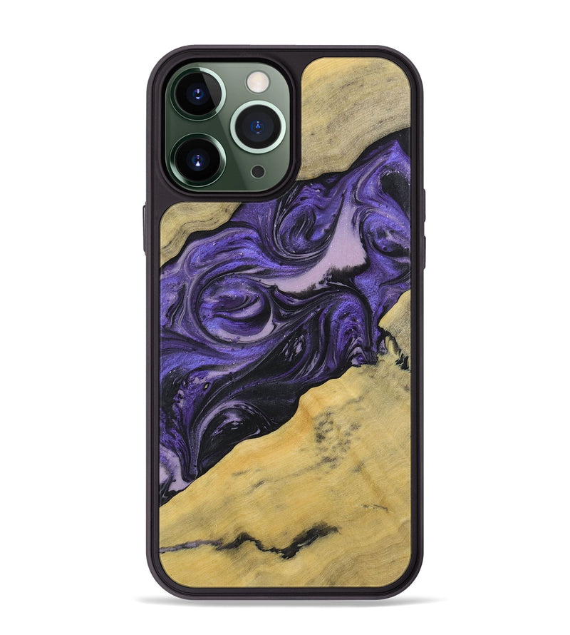 iPhone 13 Pro Max Wood+Resin Phone Case - Jaime (Purple, 719537)