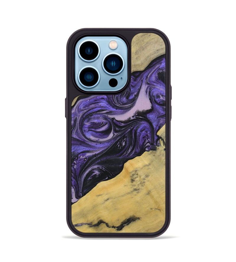 iPhone 14 Pro Wood+Resin Phone Case - Jaime (Purple, 719537)