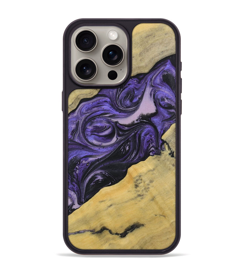 iPhone 15 Pro Max Wood+Resin Phone Case - Jaime (Purple, 719537)