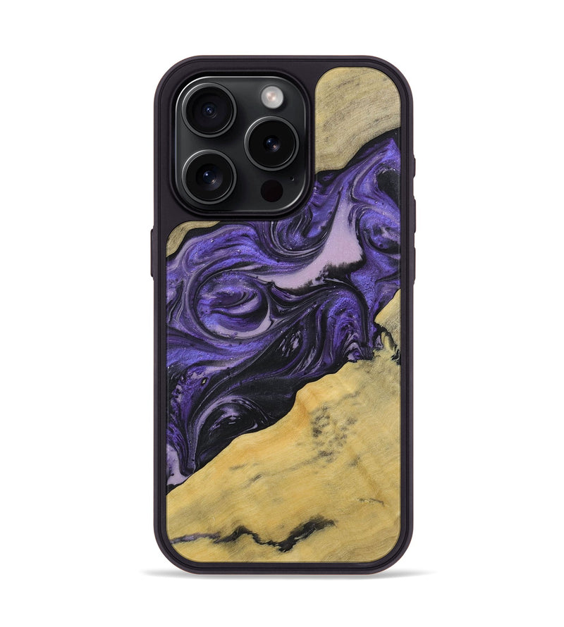 iPhone 15 Pro Wood+Resin Phone Case - Jaime (Purple, 719537)