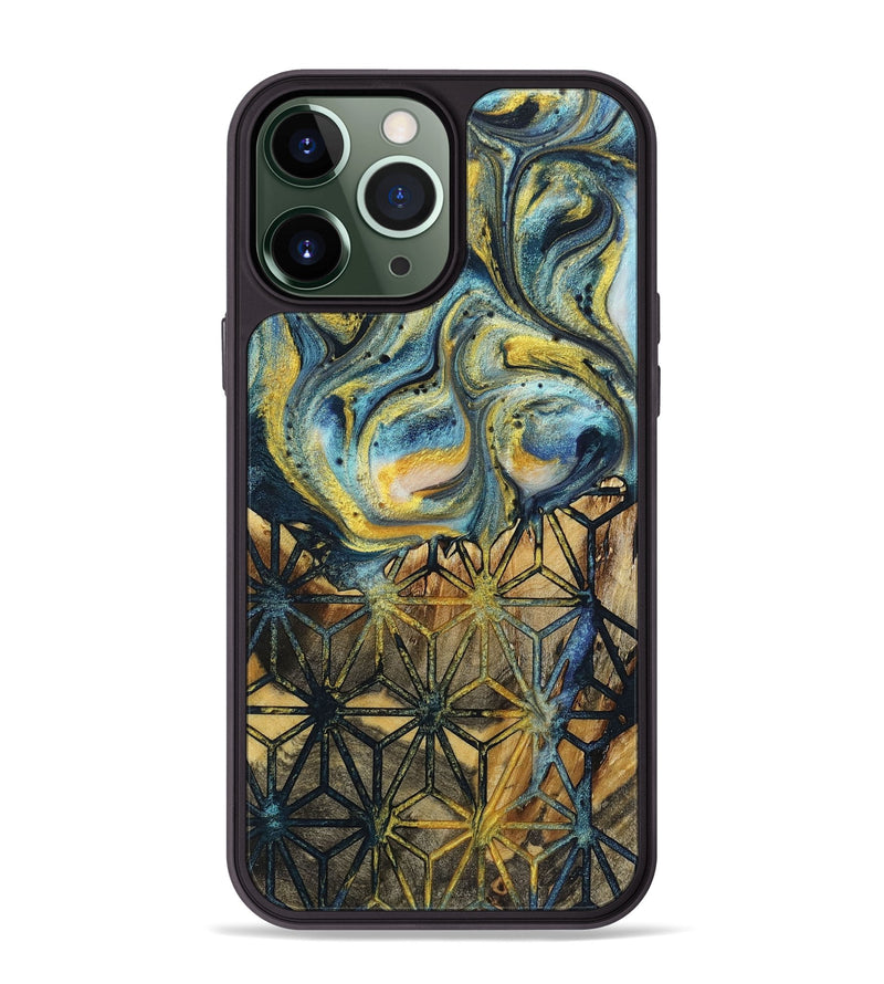 iPhone 13 Pro Max Wood+Resin Phone Case - Wayne (Pattern, 719540)