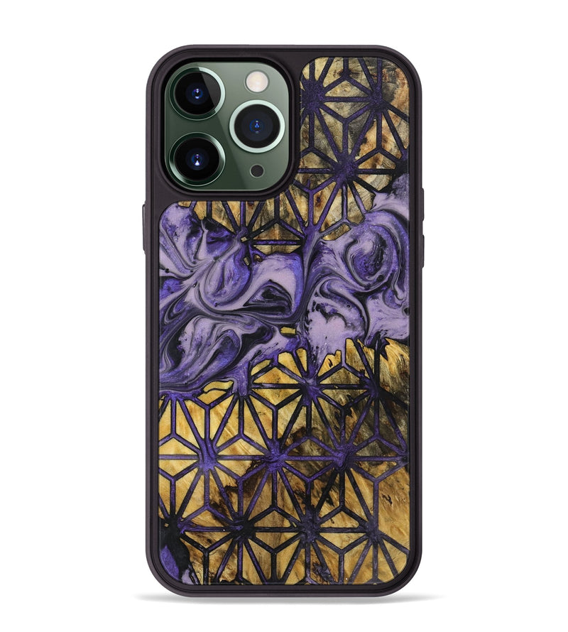 iPhone 13 Pro Max Wood+Resin Phone Case - Roy (Pattern, 719541)