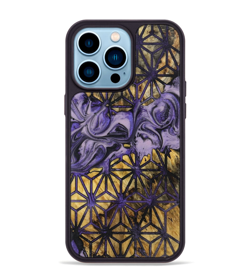 iPhone 14 Pro Max Wood+Resin Phone Case - Roy (Pattern, 719541)