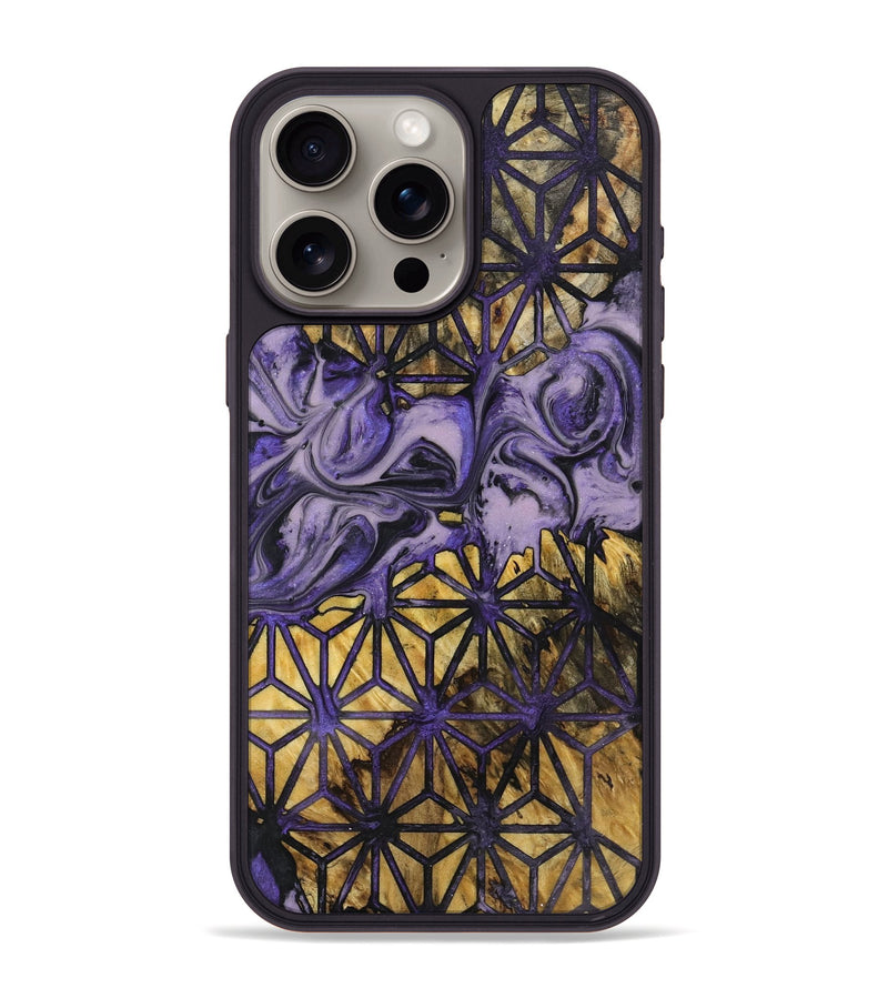 iPhone 15 Pro Max Wood+Resin Phone Case - Roy (Pattern, 719541)