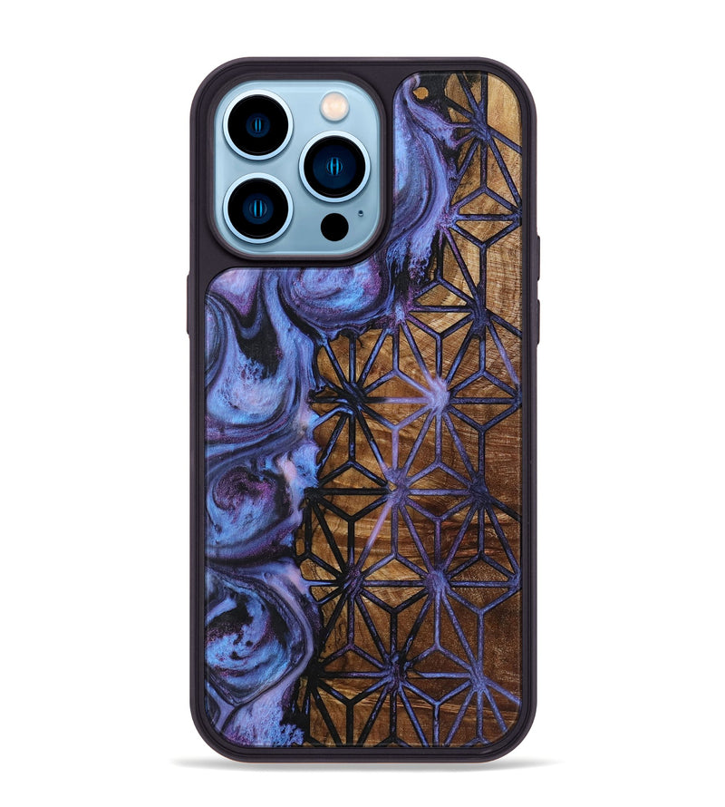 iPhone 14 Pro Max Wood+Resin Phone Case - Candace (Pattern, 719542)