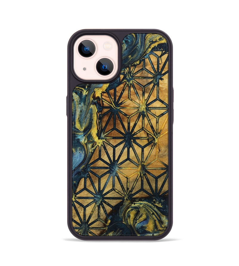 iPhone 14 Wood+Resin Phone Case - Grover (Pattern, 719543)