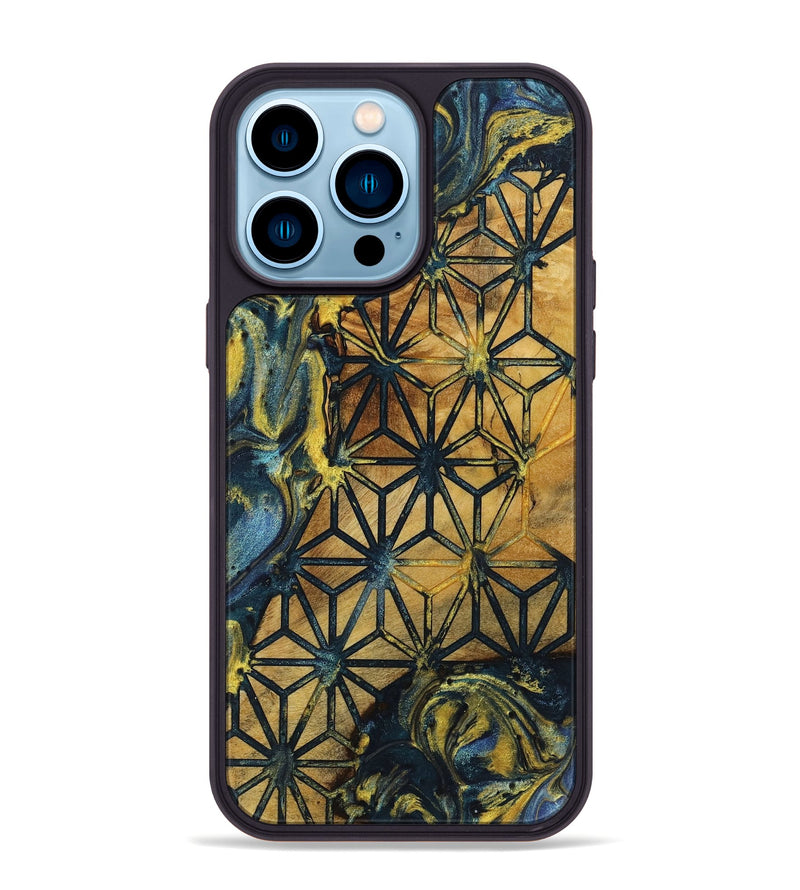 iPhone 14 Pro Max Wood+Resin Phone Case - Grover (Pattern, 719543)