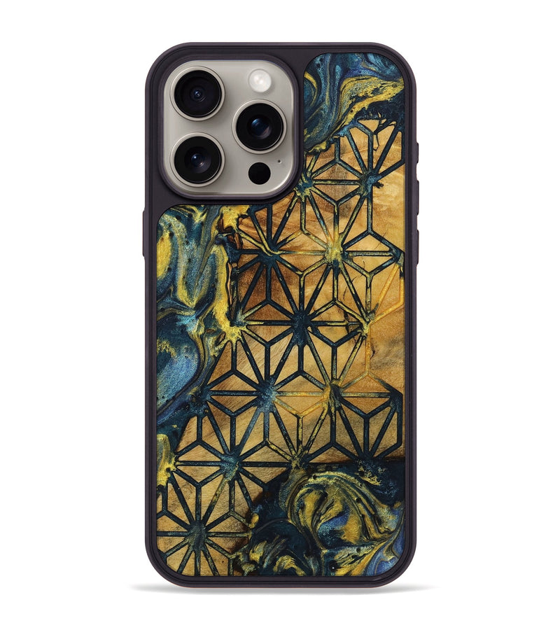 iPhone 15 Pro Max Wood+Resin Phone Case - Grover (Pattern, 719543)