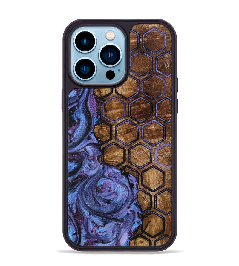 iPhone 14 Pro Max Wood+Resin Phone Case - Virginia (Pattern, 719545)