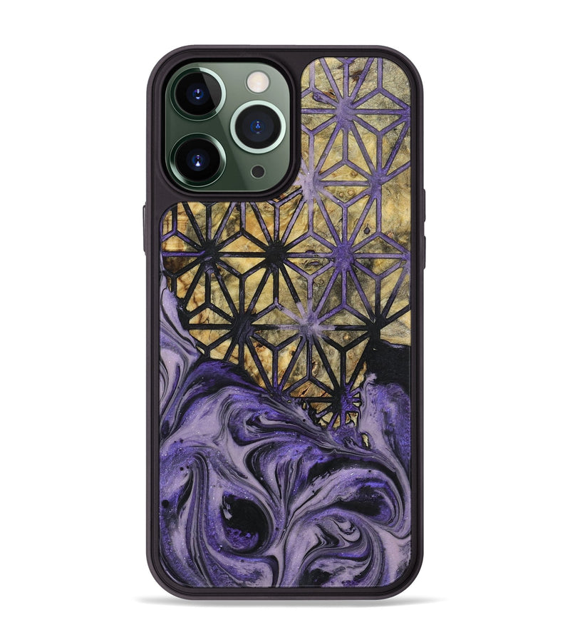 iPhone 13 Pro Max Wood+Resin Phone Case - Floyd (Pattern, 719548)