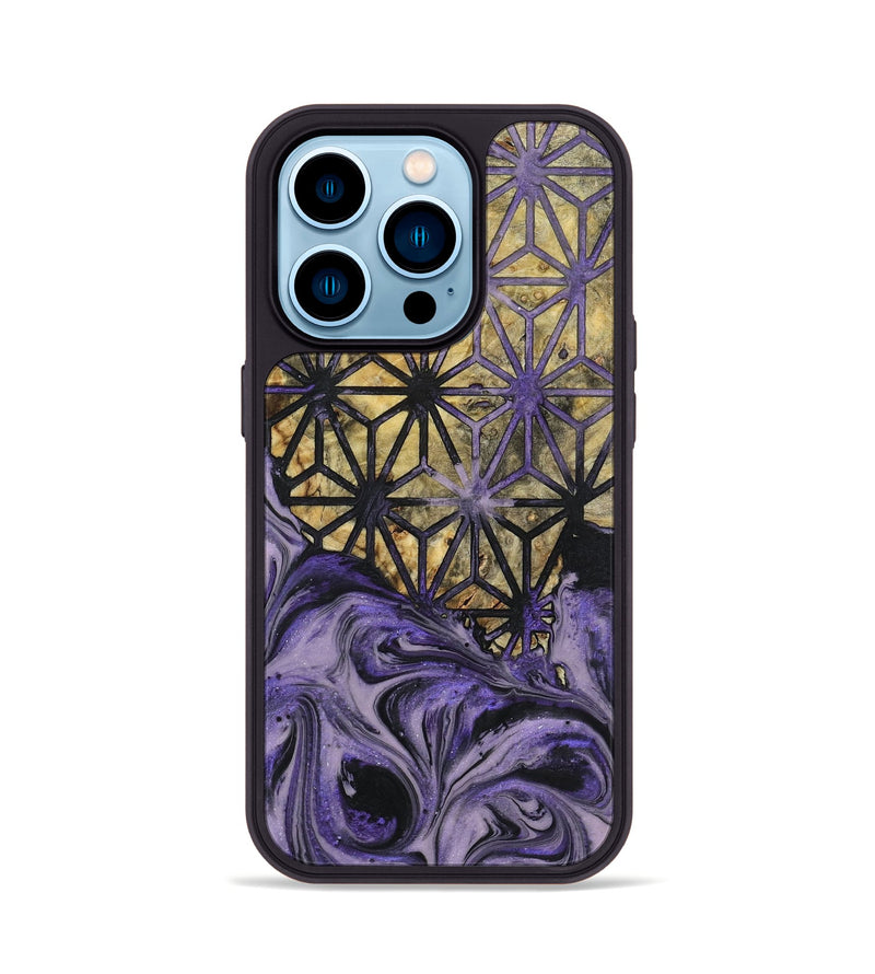 iPhone 14 Pro Wood+Resin Phone Case - Floyd (Pattern, 719548)