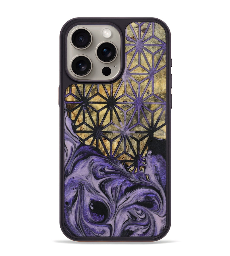 iPhone 15 Pro Max Wood+Resin Phone Case - Floyd (Pattern, 719548)