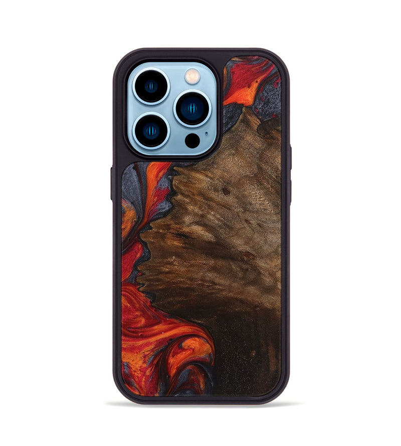 iPhone 14 Pro Wood+Resin Phone Case - Tamika (Red, 719558)