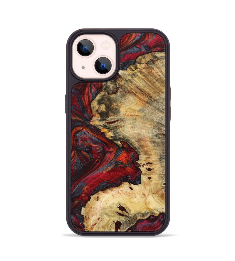 iPhone 14 Wood+Resin Phone Case - Christy (Red, 719559)