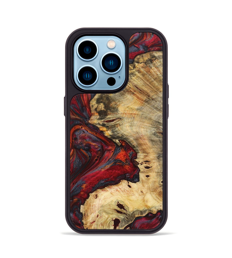 iPhone 14 Pro Wood+Resin Phone Case - Christy (Red, 719559)