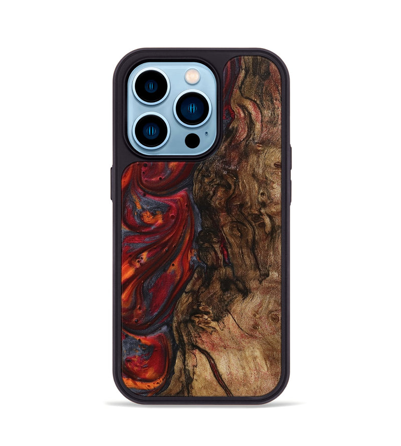 iPhone 14 Pro Wood+Resin Phone Case - Dalton (Red, 719560)